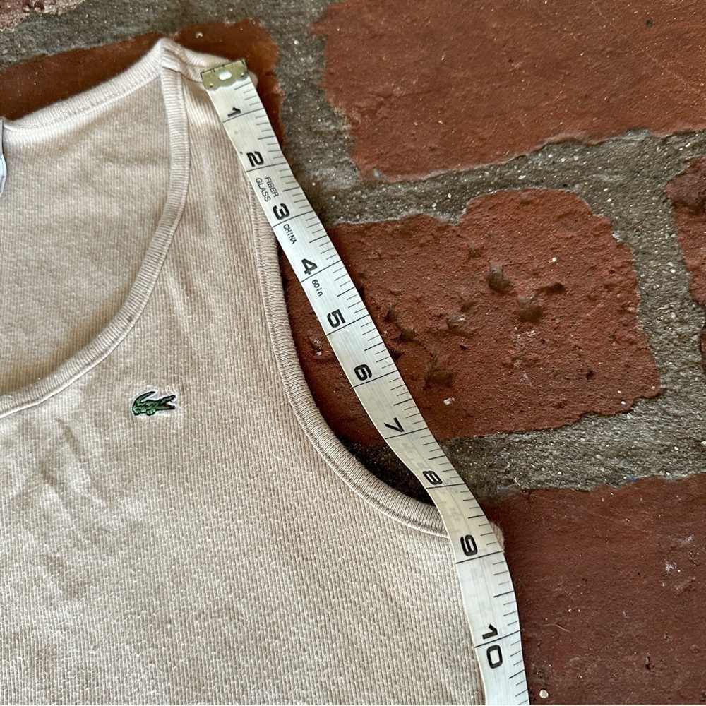 Lacoste women's size XL 46 tan beige tank top sleeveless shirt - Picture 7 of 13